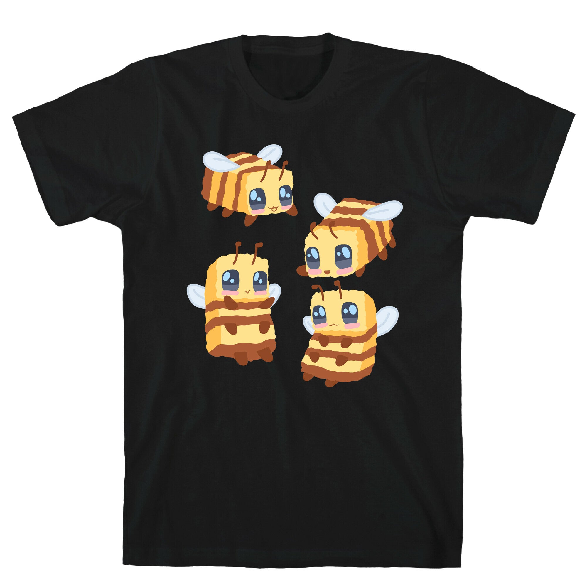 Cute Cubic Bee Pattern T-Shirt