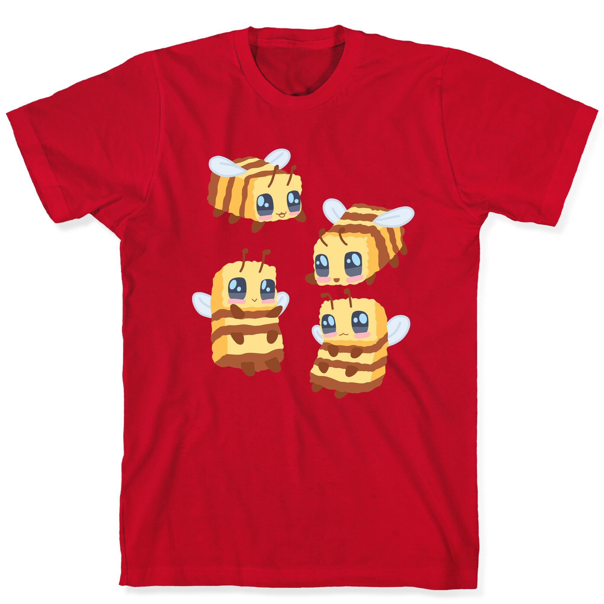 Cute Cubic Bee Pattern T-Shirt