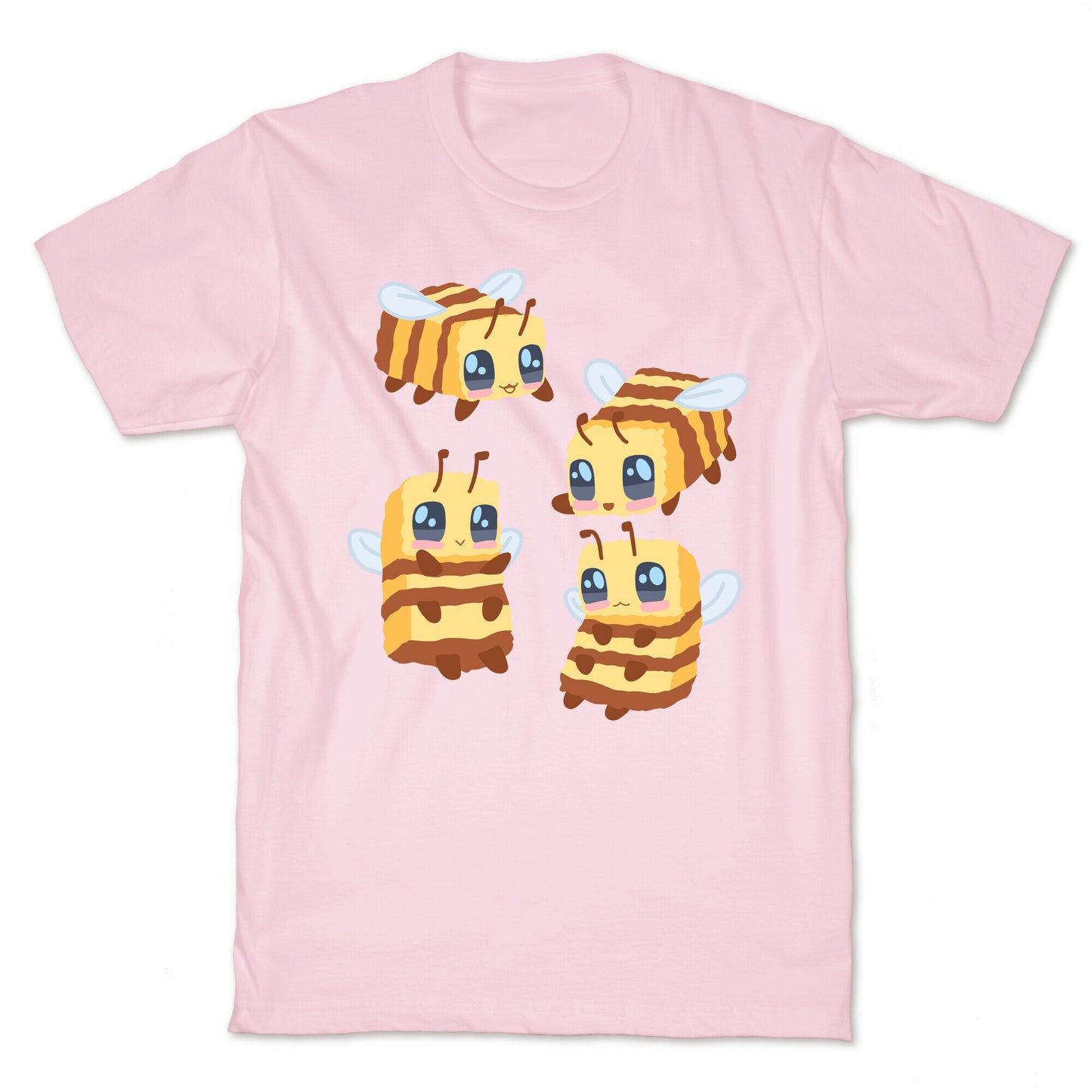 Cute Cubic Bee Pattern T-Shirt