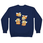 Cute Cubic Bee Pattern Crewneck Sweatshirt