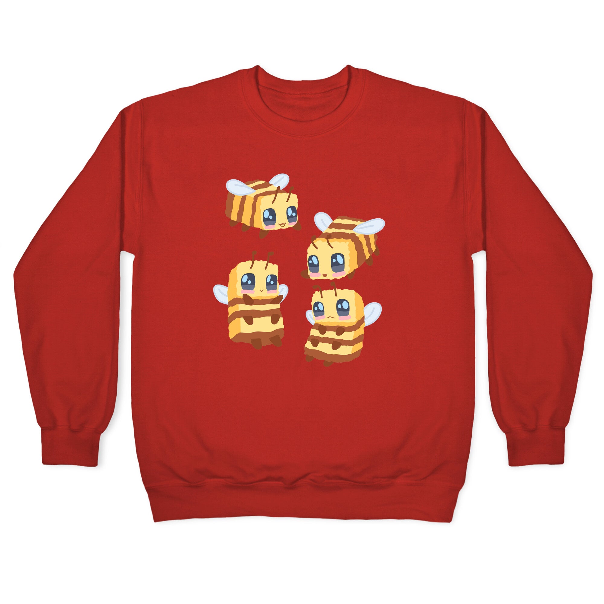 Cute Cubic Bee Pattern Crewneck Sweatshirt