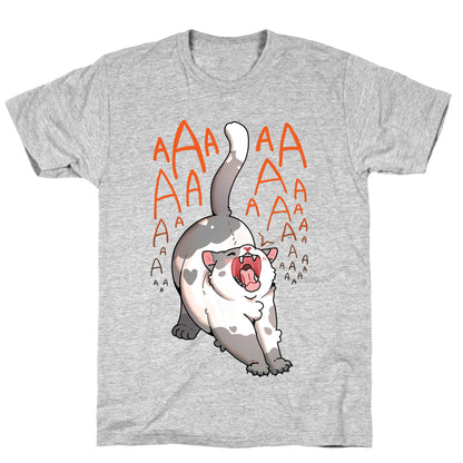 Screaming Yawning Cat T-Shirt