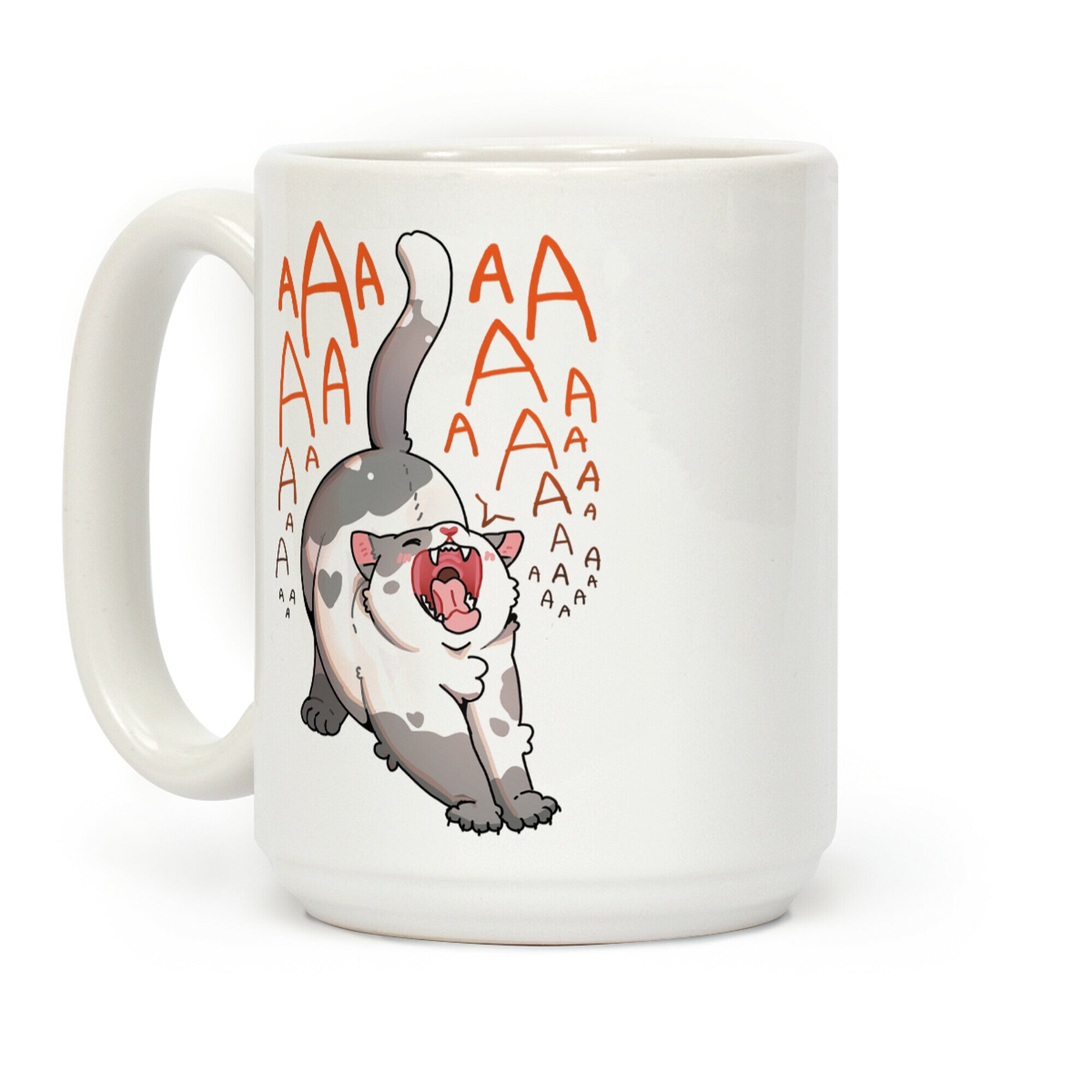 Screaming Yawning Cat Coffee Mug