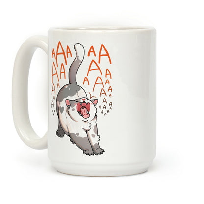 Screaming Yawning Cat Coffee Mug