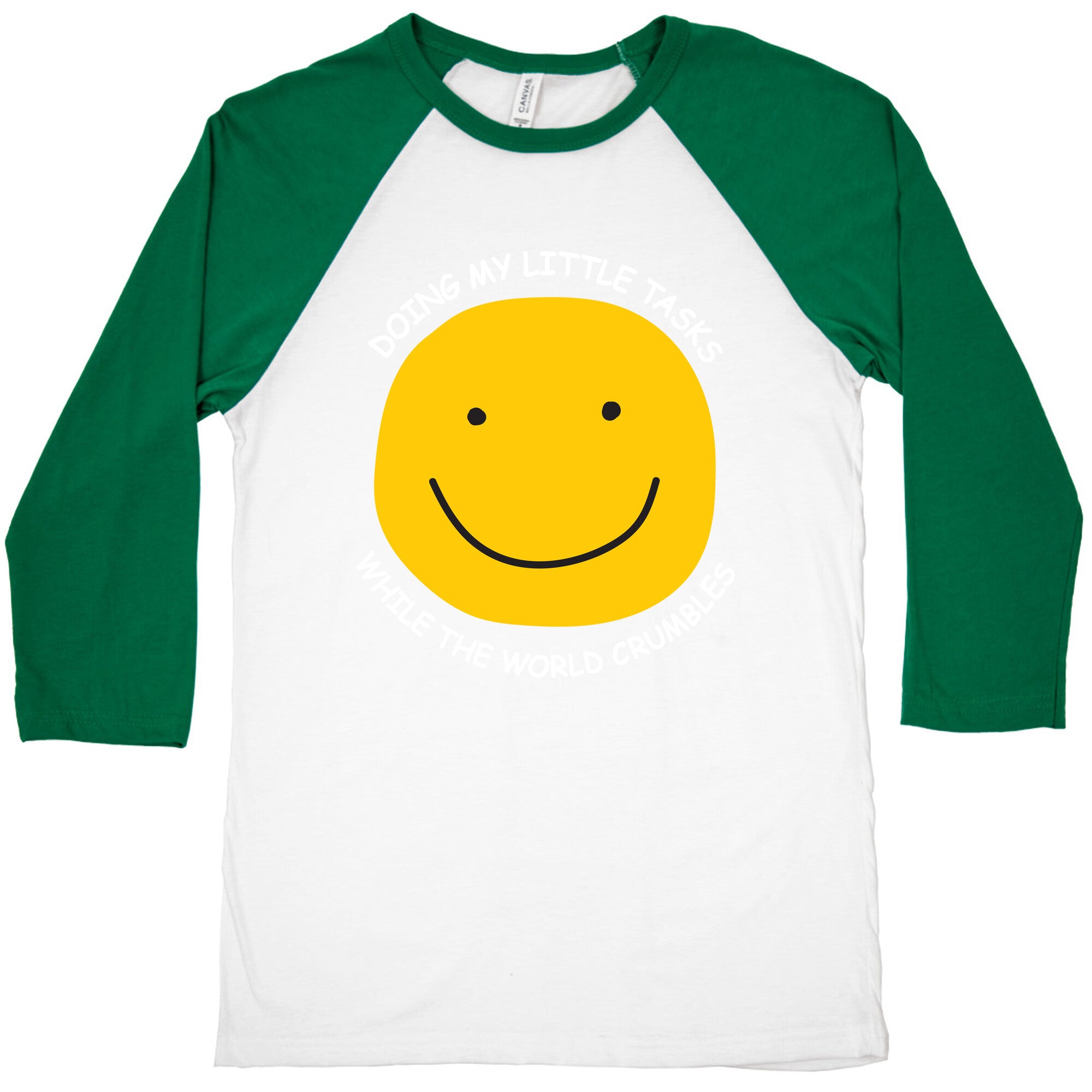 Doing My Little Tasks While The World Crumbles Baseball Tee