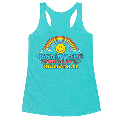 Over-educated Under-loved Millennial Racerback Tank