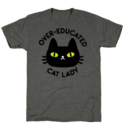 Over-educated Cat Lady Unisex Triblend Tee