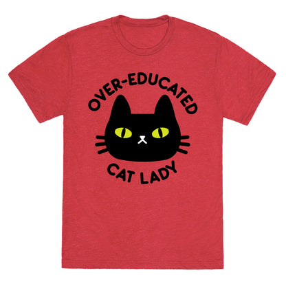 Over-educated Cat Lady Unisex Triblend Tee