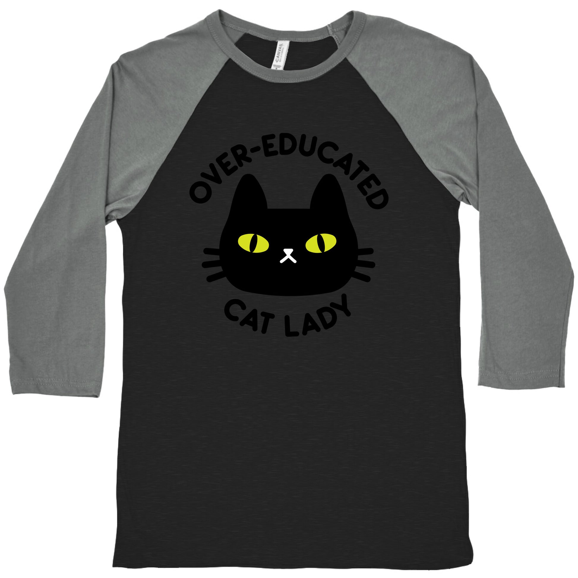 Over-educated Cat Lady Baseball Tee