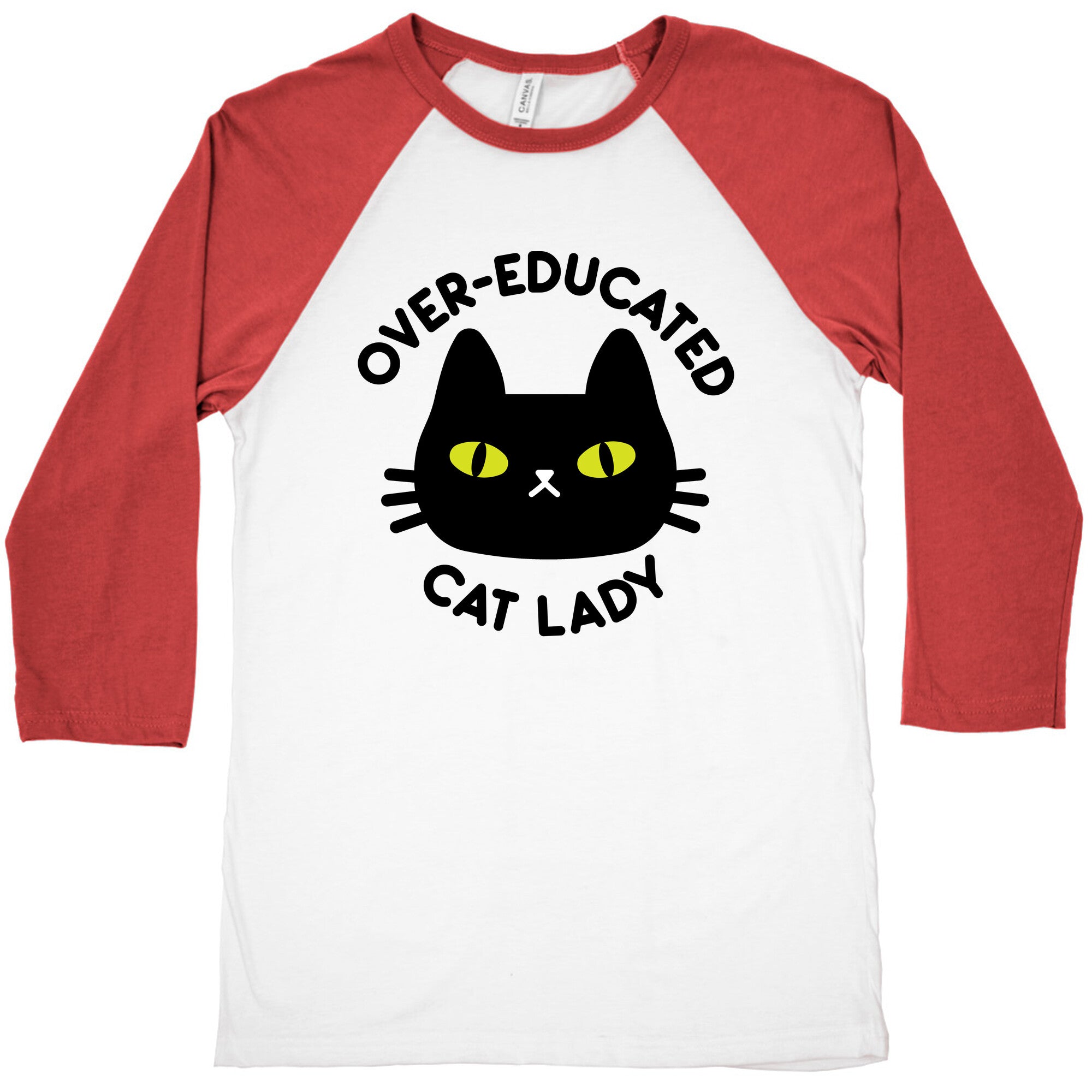Over-educated Cat Lady Baseball Tee