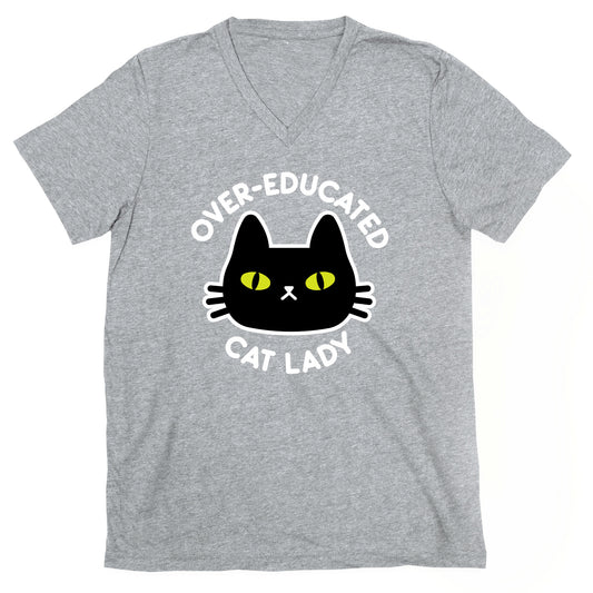 Over-educated Cat Lady V-Neck