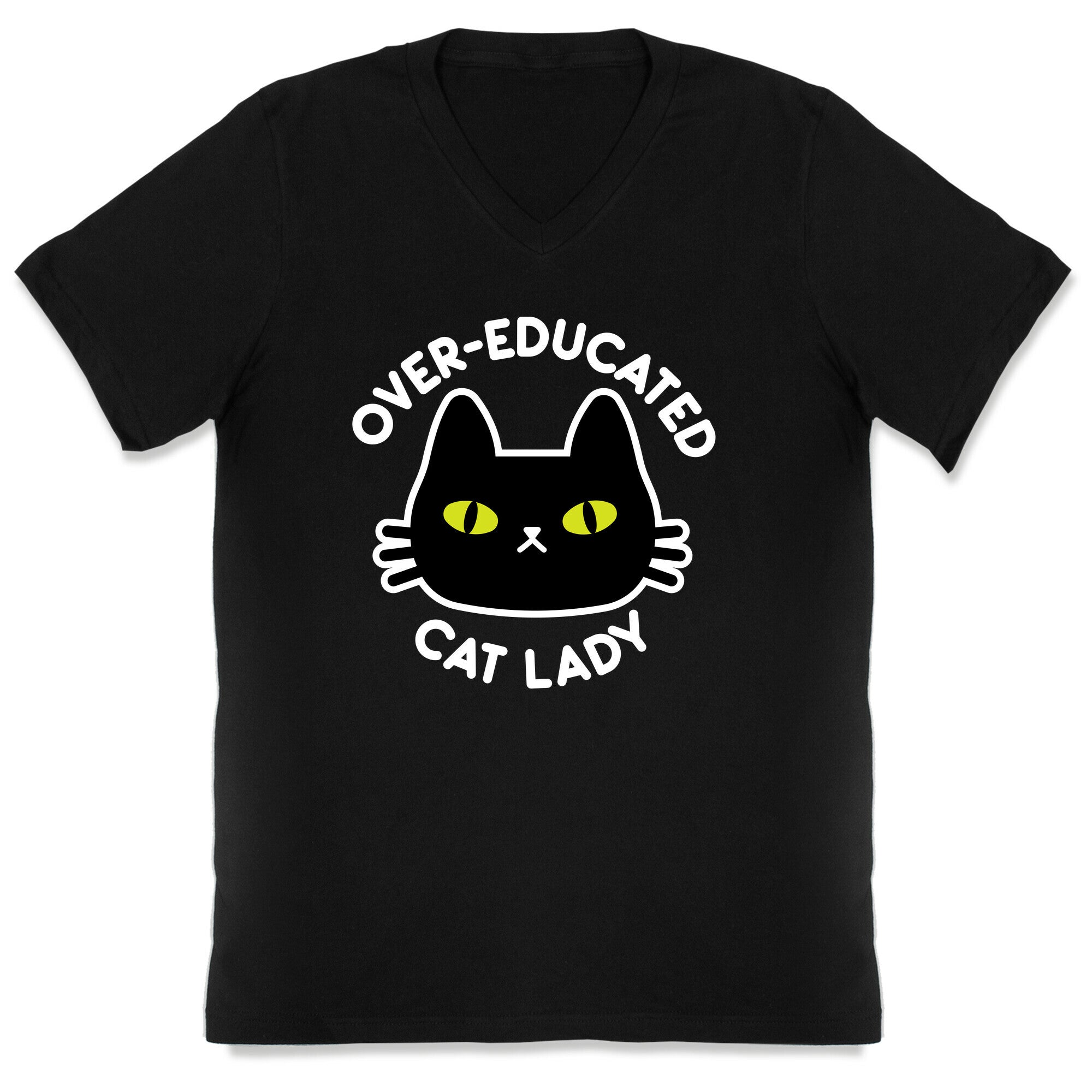 Over-educated Cat Lady V-Neck