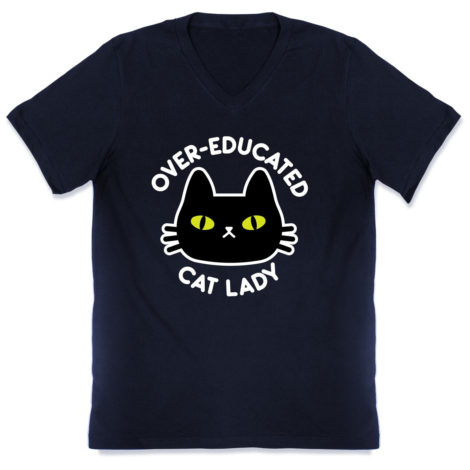 Over-educated Cat Lady V-Neck