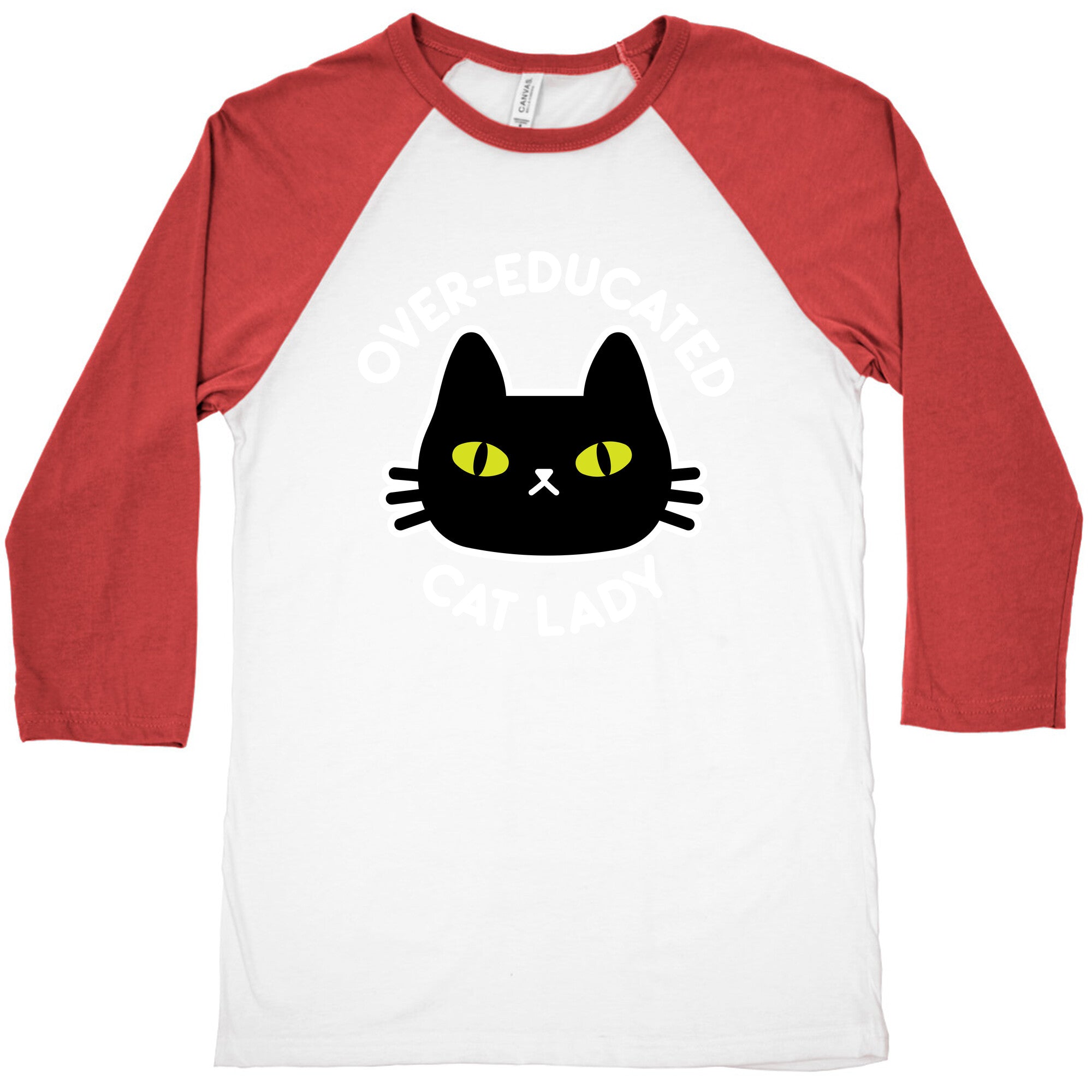 Over-educated Cat Lady Baseball Tee