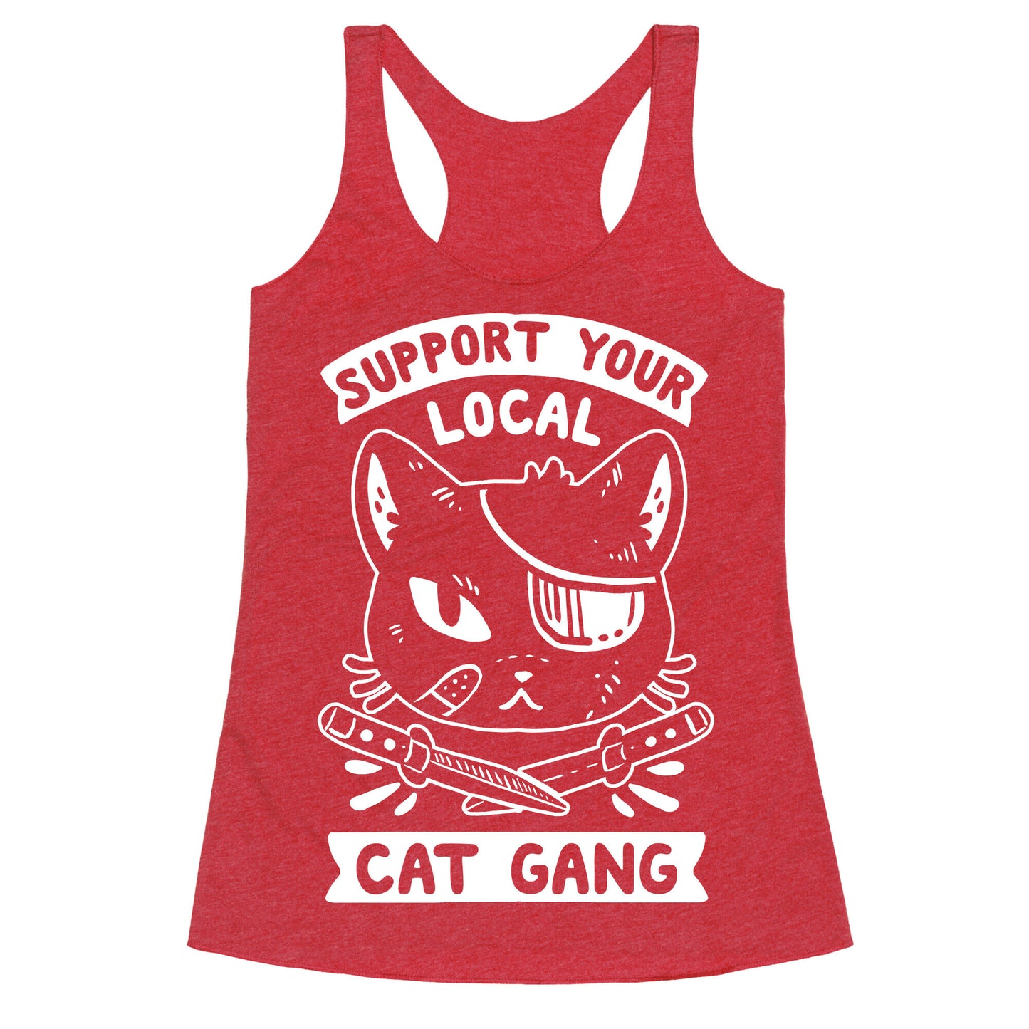 Support Your Local Cat Gang Racerback Tank