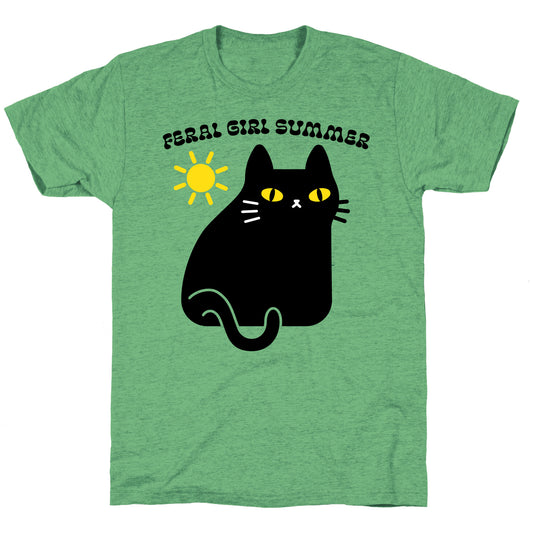 Feral Girl Summer Cat Unisex Triblend Tee