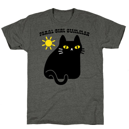 Feral Girl Summer Cat Unisex Triblend Tee