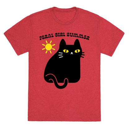 Feral Girl Summer Cat Unisex Triblend Tee