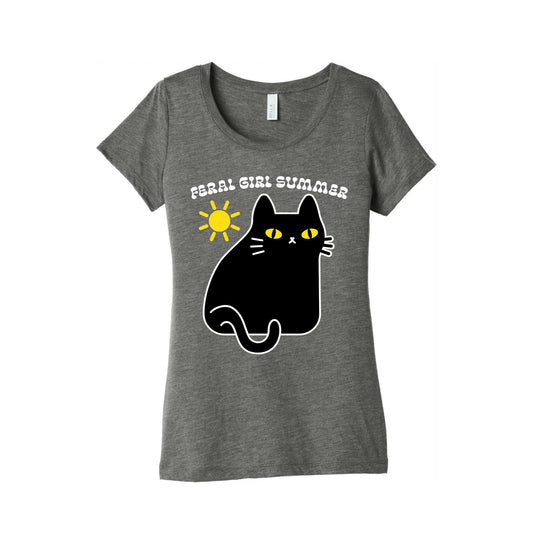 Feral Girl Summer Cat Women's Triblend Tee