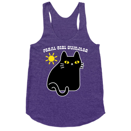 Feral Girl Summer Cat Racerback Tank