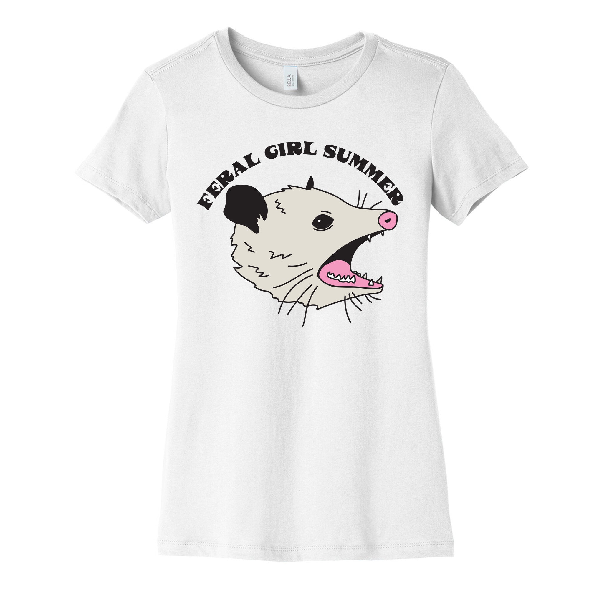 Feral Girl Summer Opossum Women's Cotton Tee