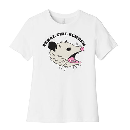 Feral Girl Summer Opossum Women's Cotton Tee