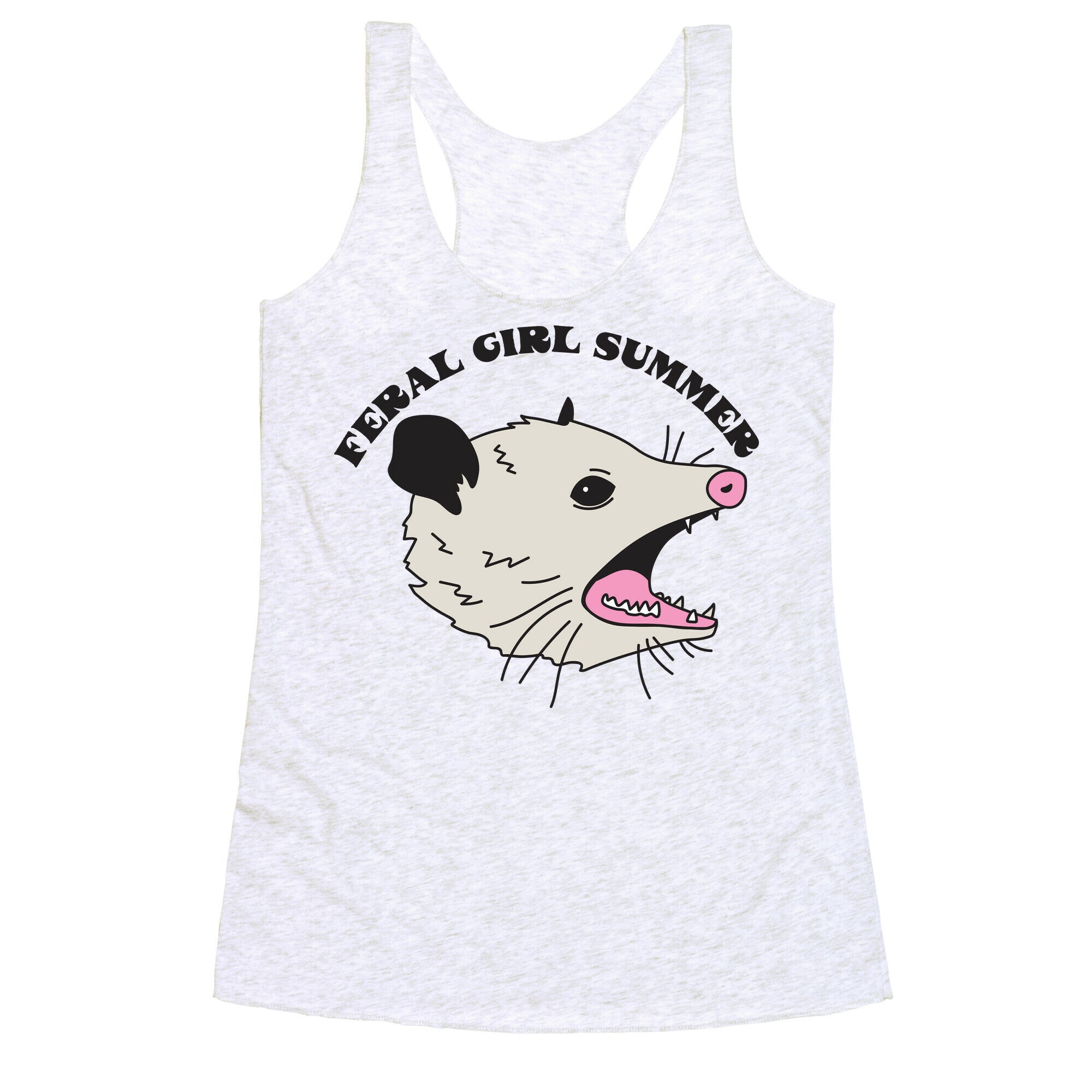 Feral Girl Summer Opossum Racerback Tank