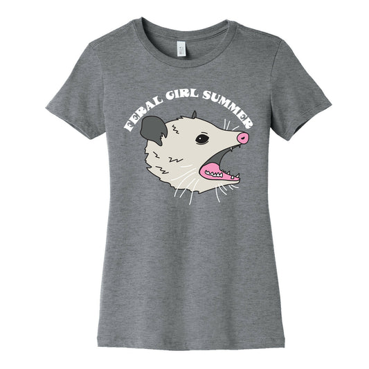 Feral Girl Summer Opossum Women's Cotton Tee