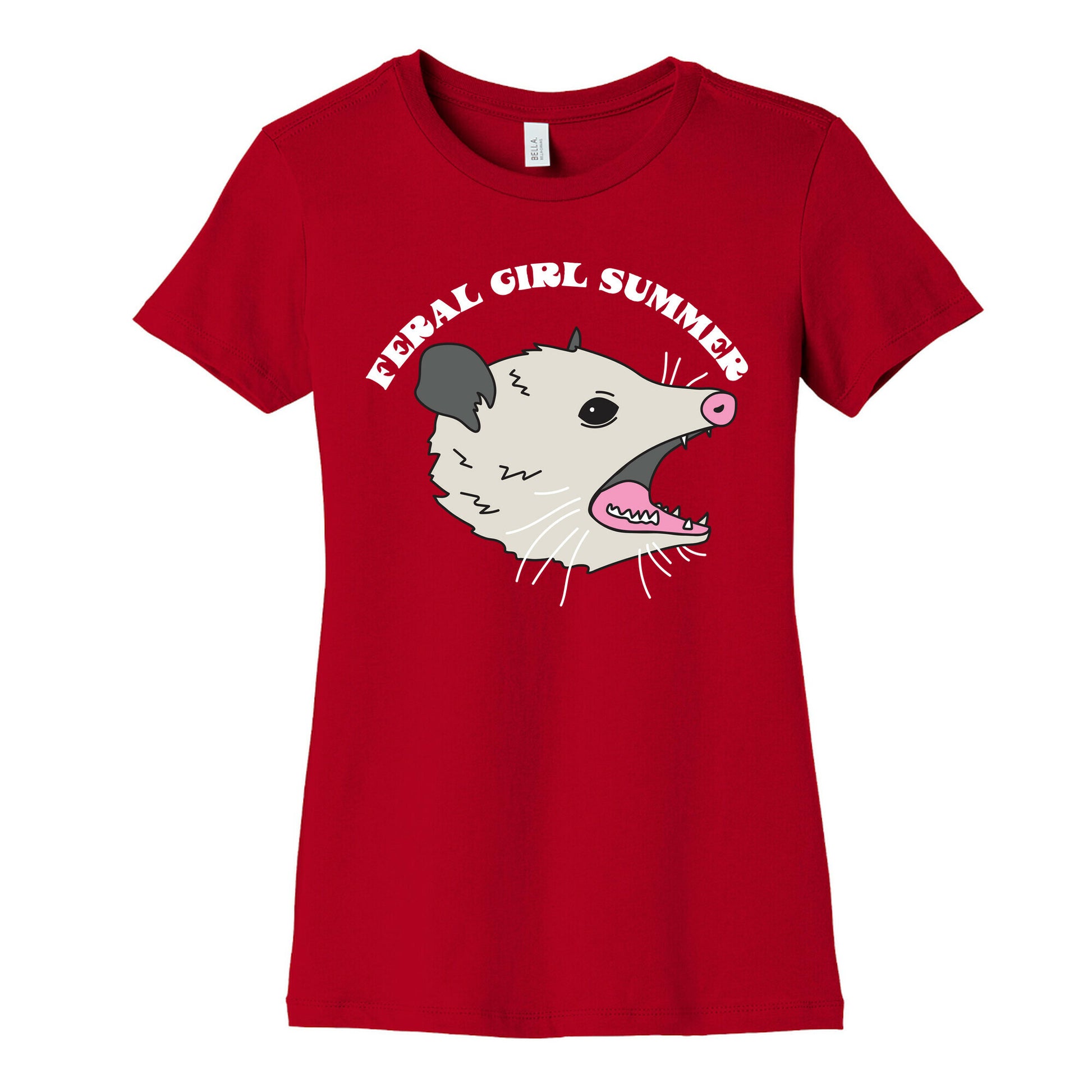 Feral Girl Summer Opossum Women's Cotton Tee