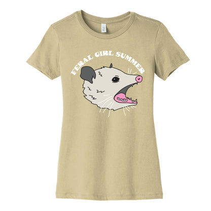 Feral Girl Summer Opossum Women's Cotton Tee