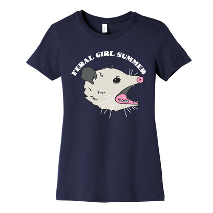 Feral Girl Summer Opossum Women's Cotton Tee