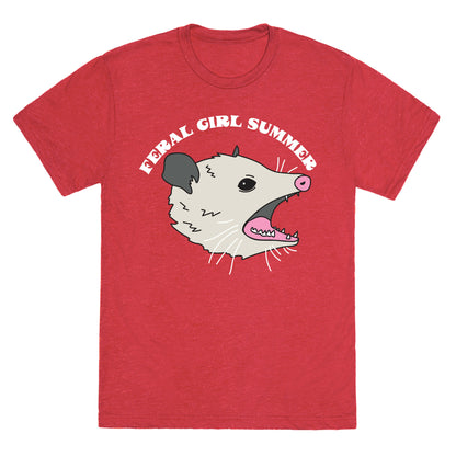 Feral Girl Summer Opossum Unisex Triblend Tee