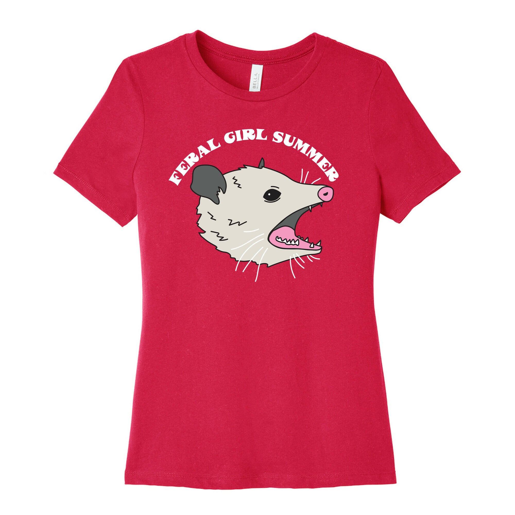 Feral Girl Summer Opossum Women's Cotton Tee