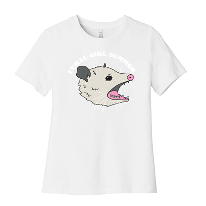 Feral Girl Summer Opossum Women's Cotton Tee