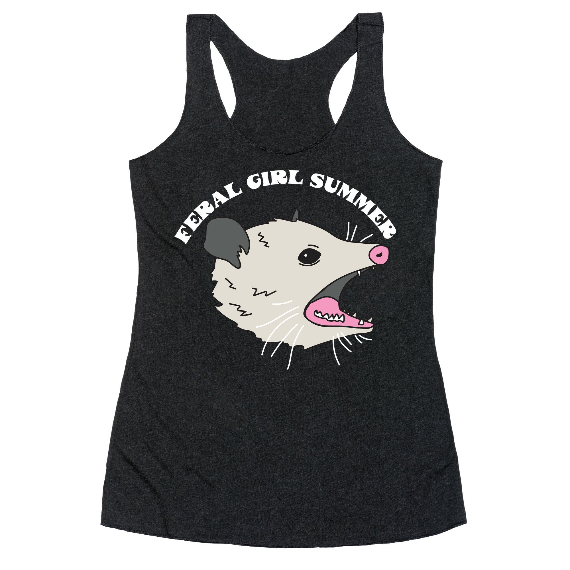 Feral Girl Summer Opossum Racerback Tank