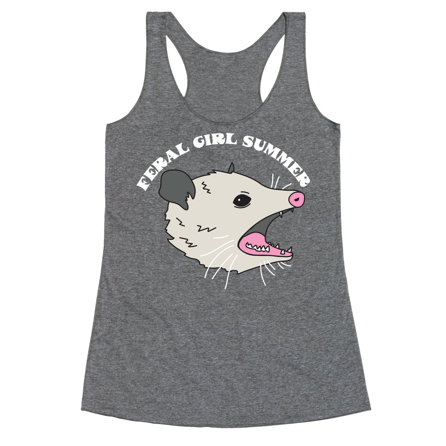 Feral Girl Summer Opossum Racerback Tank