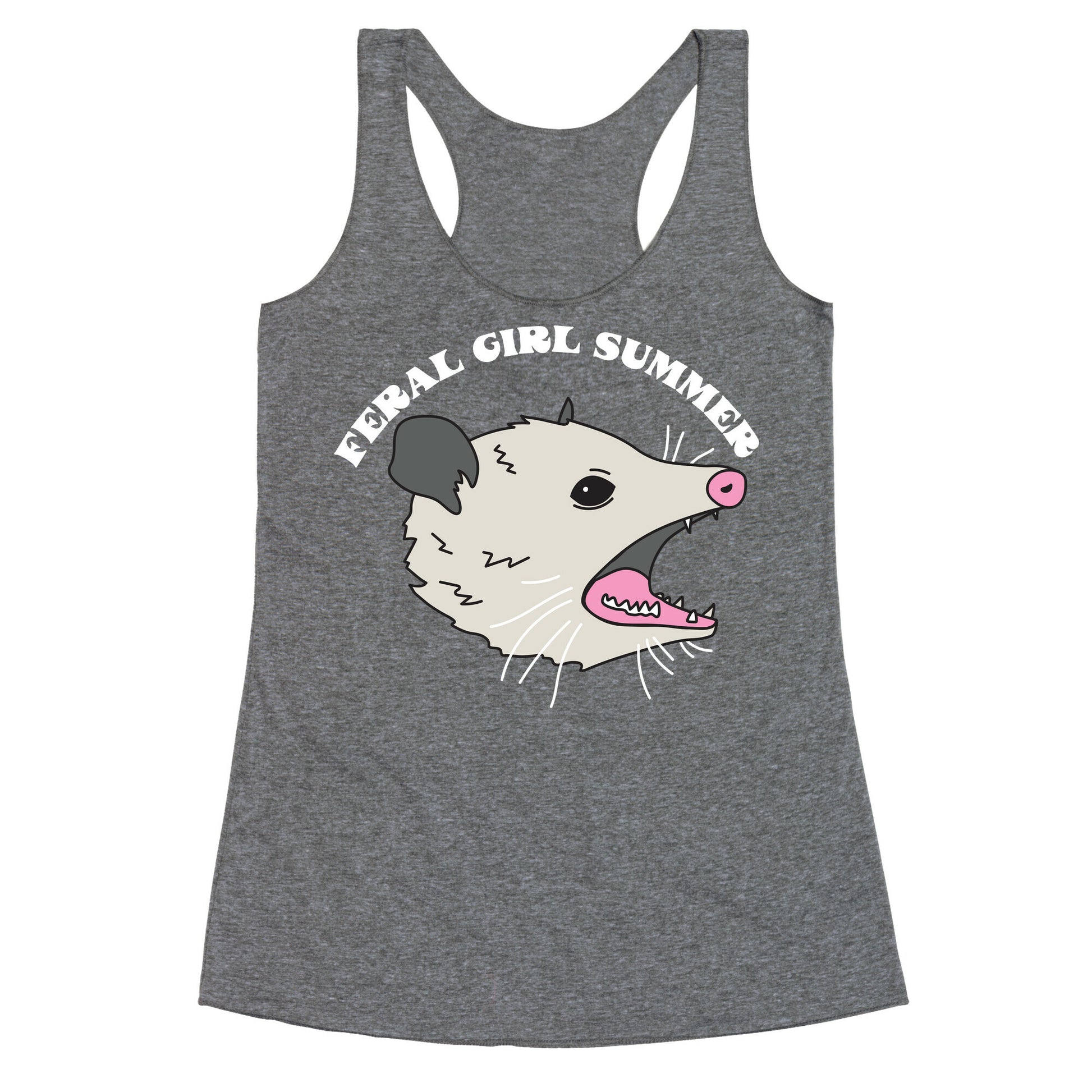 Feral Girl Summer Opossum Racerback Tank