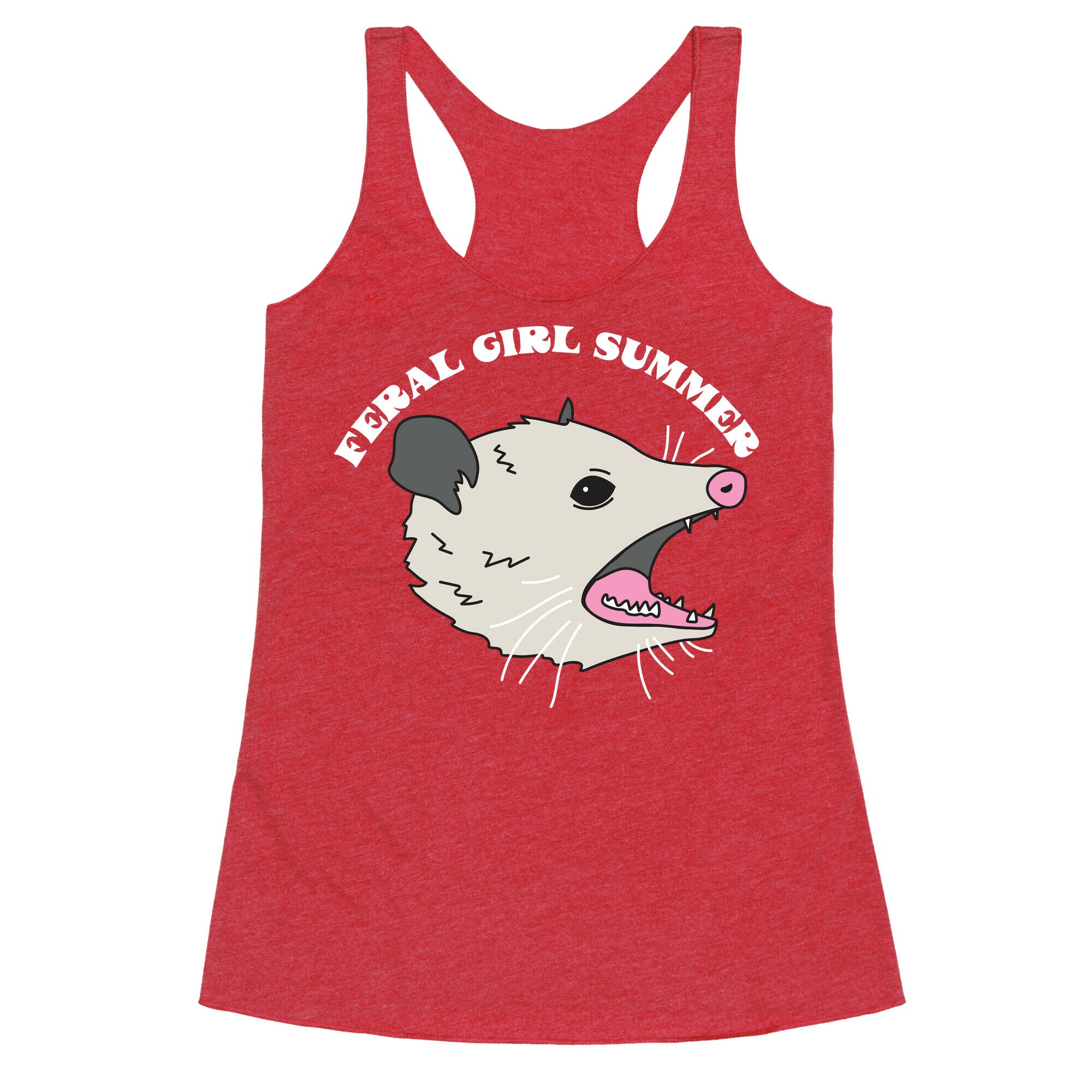 Feral Girl Summer Opossum Racerback Tank