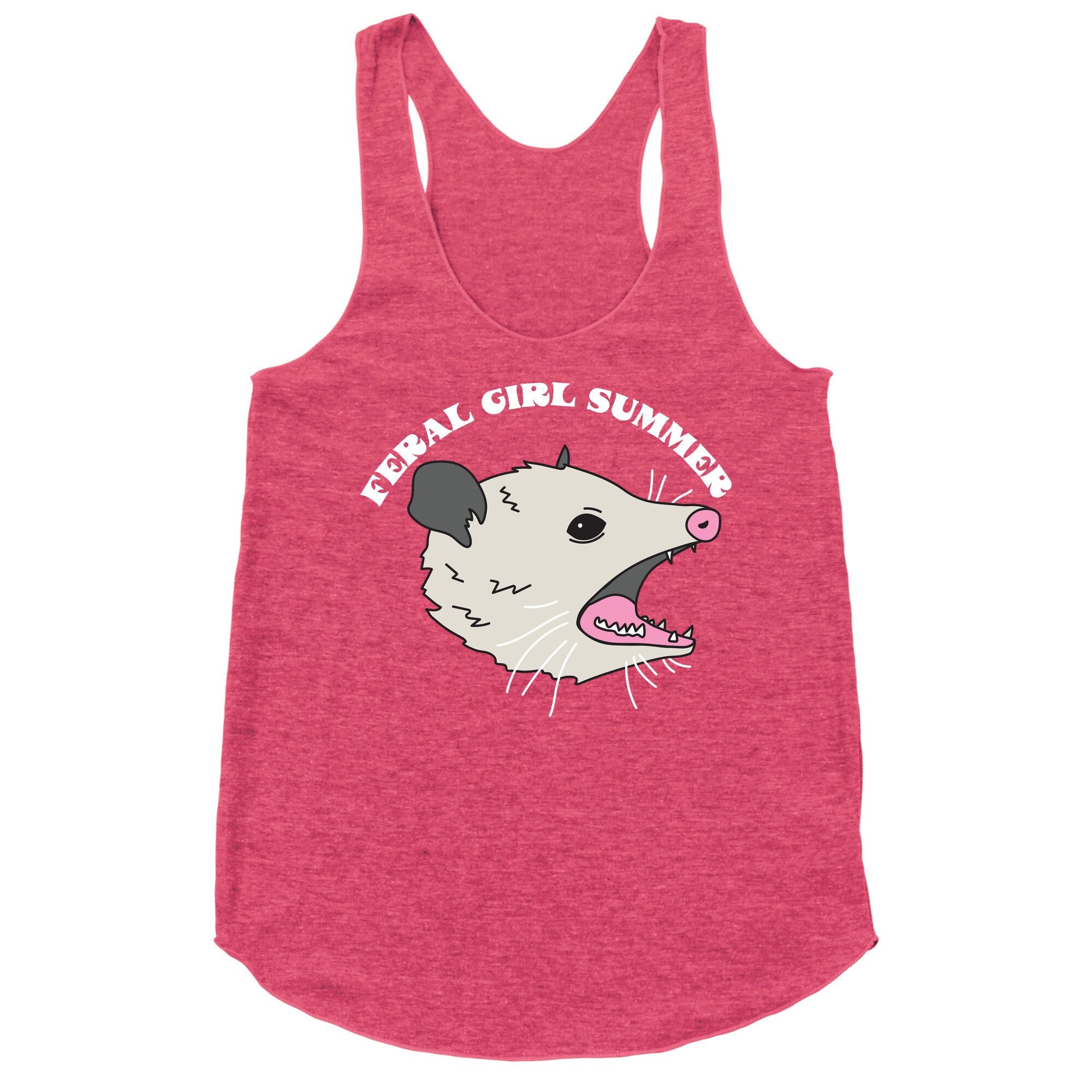 Feral Girl Summer Opossum Racerback Tank