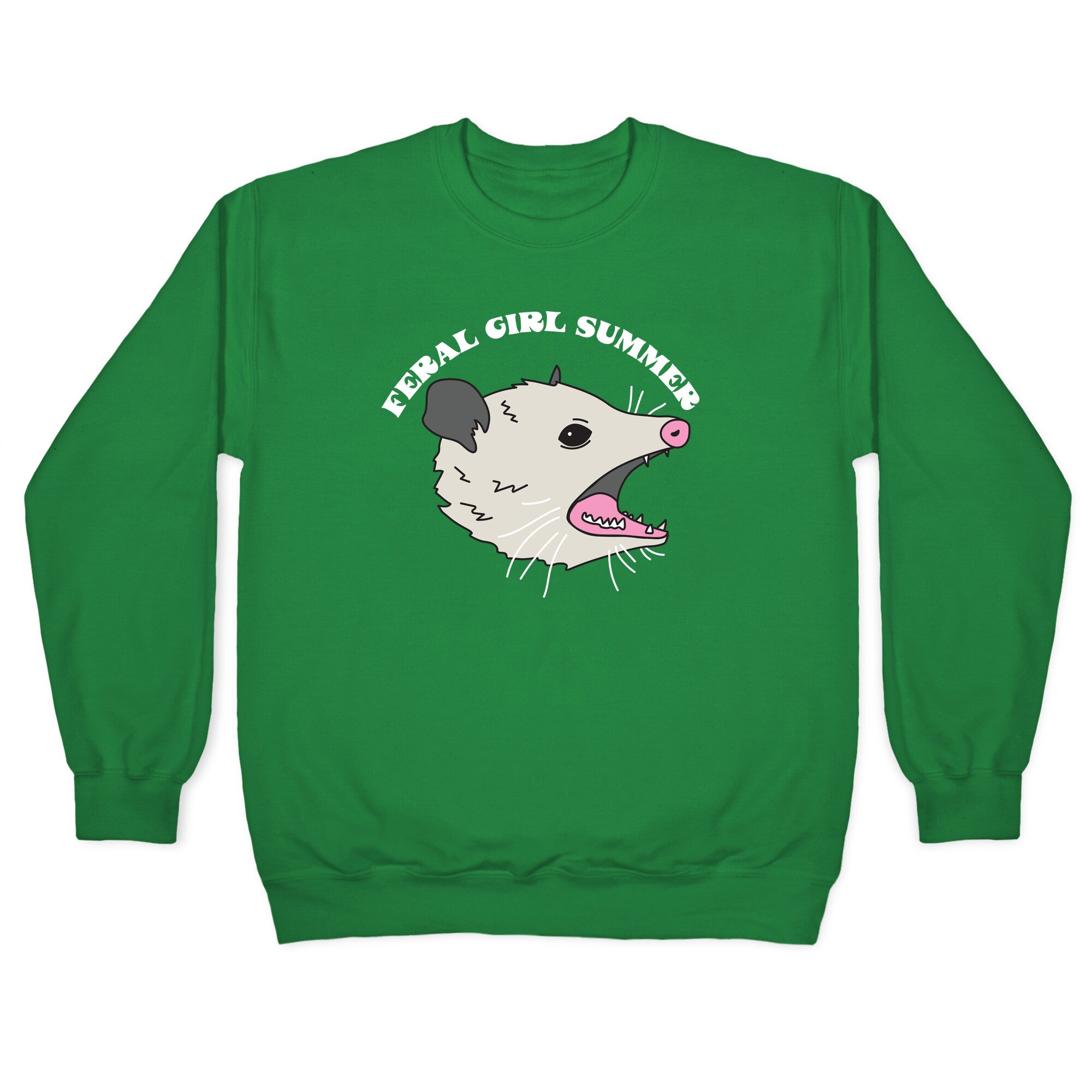 Feral Girl Summer Opossum Crewneck Sweatshirt