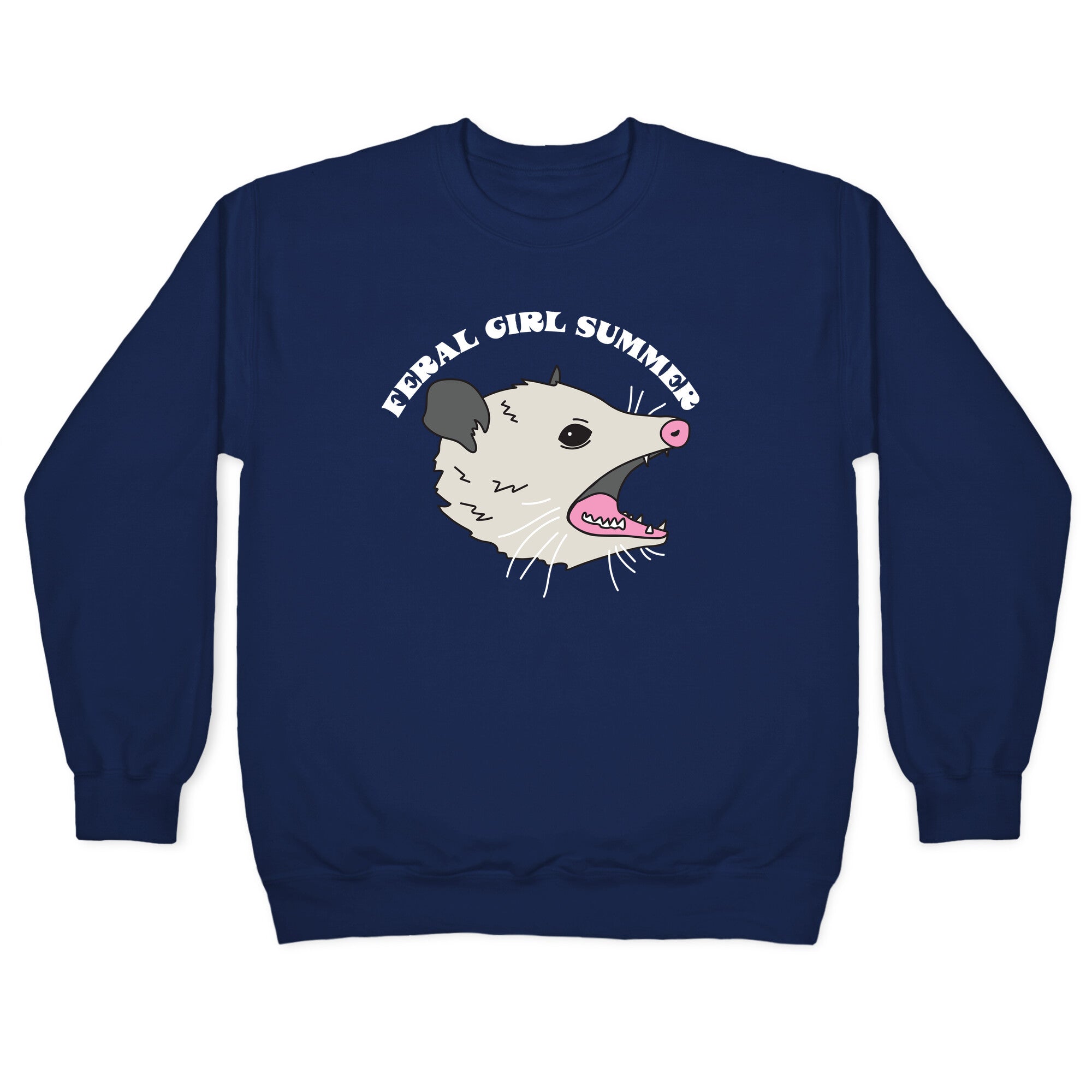 Feral Girl Summer Opossum Crewneck Sweatshirt