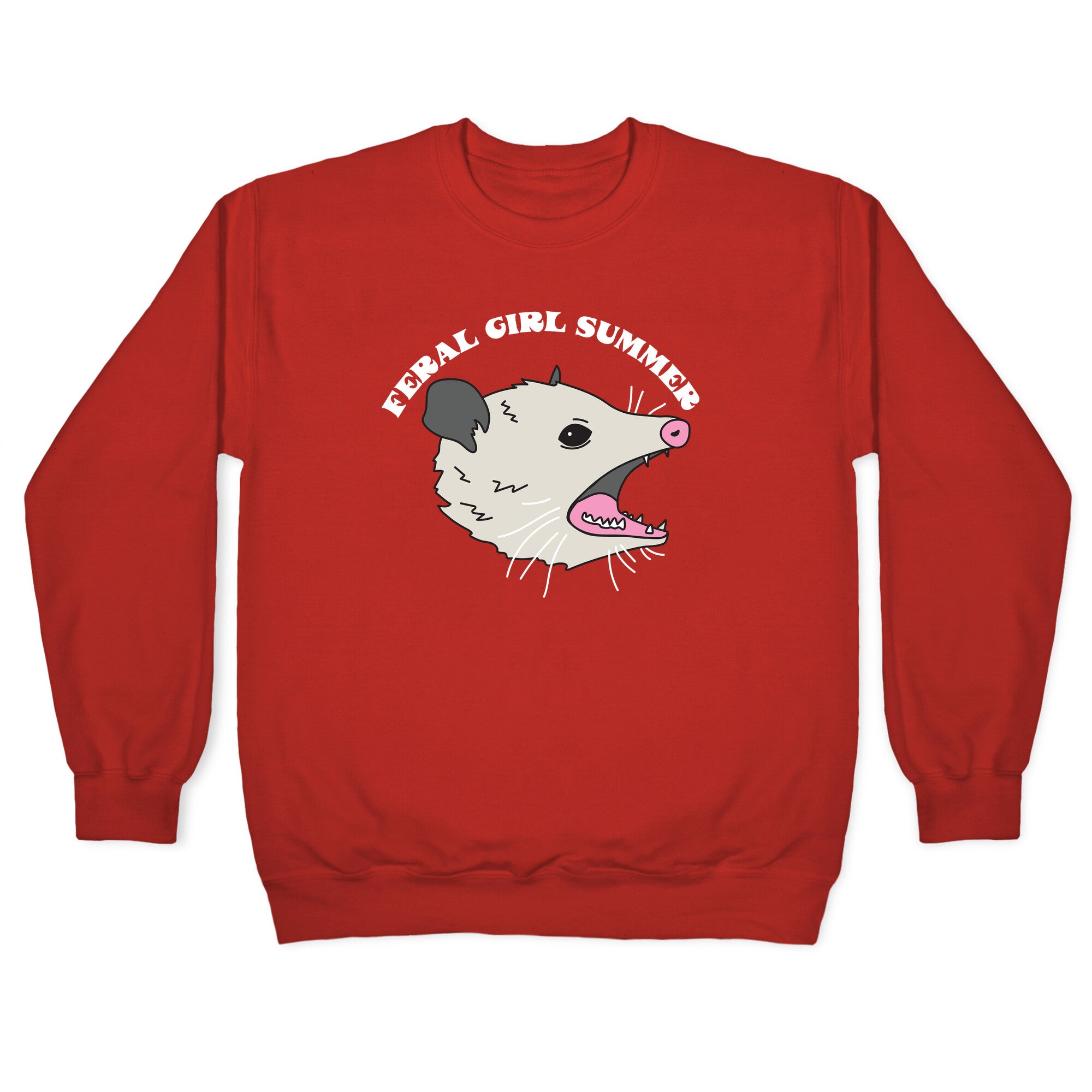 Feral Girl Summer Opossum Crewneck Sweatshirt