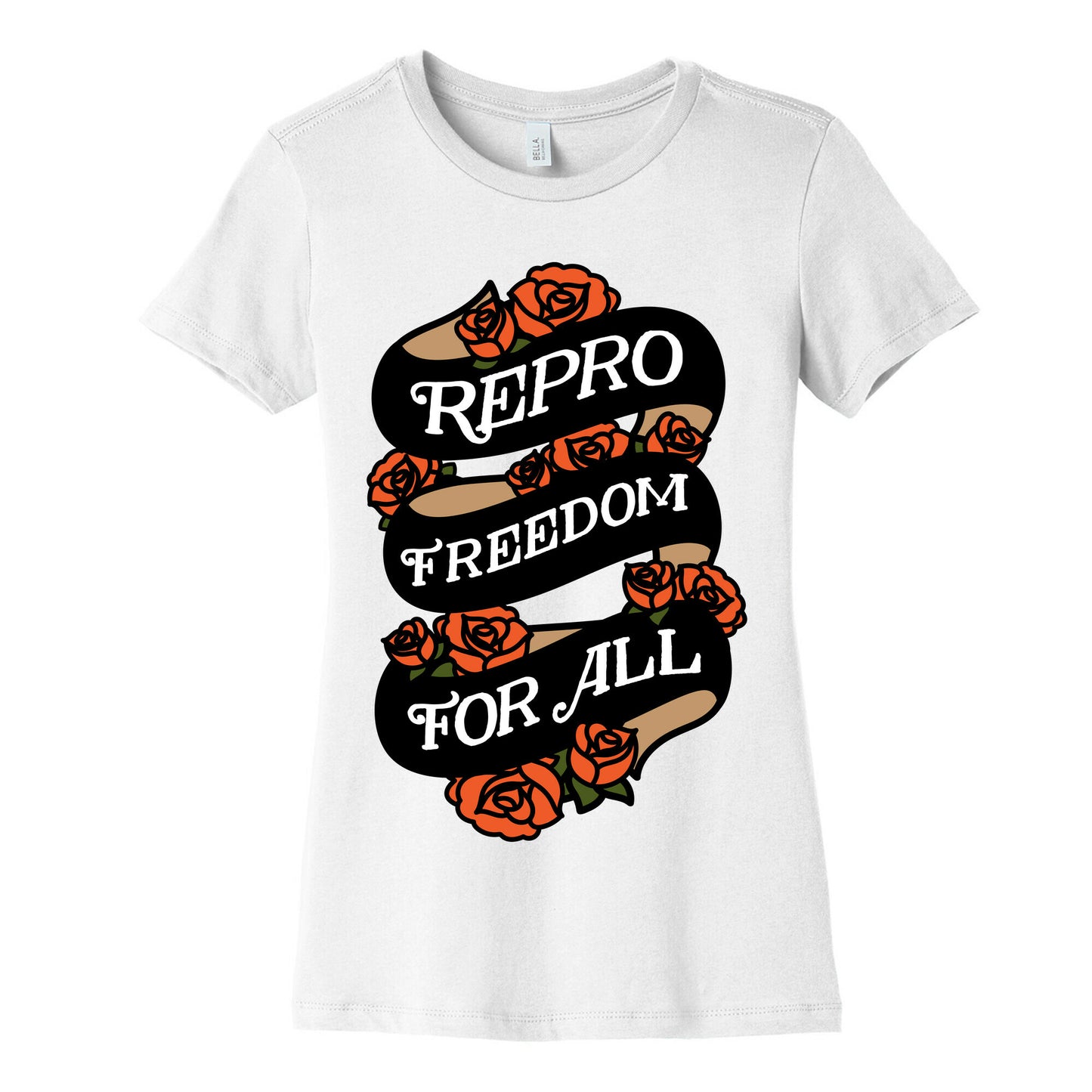 Repro Freedom For All Roses and Ribbon Women's Cotton Tee