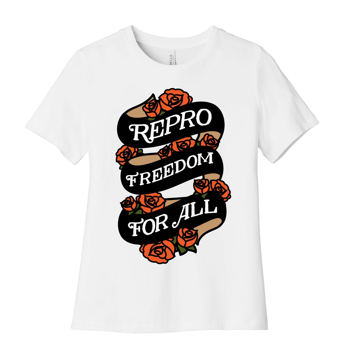 Repro Freedom For All Roses and Ribbon Women's Cotton Tee