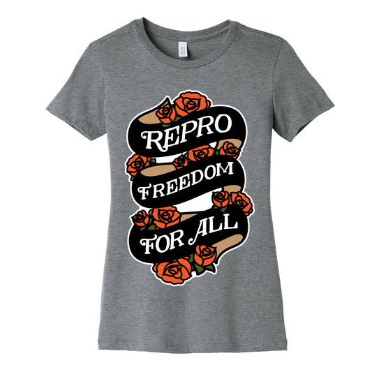 Repro Freedom For All Roses and Ribbon Women's Cotton Tee