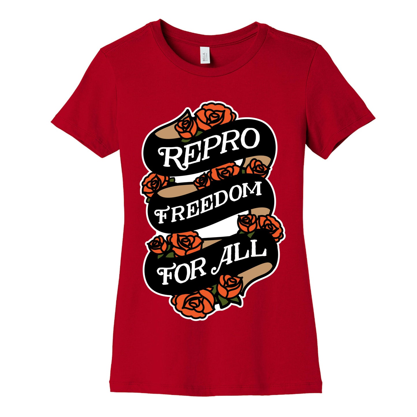 Repro Freedom For All Roses and Ribbon Women's Cotton Tee