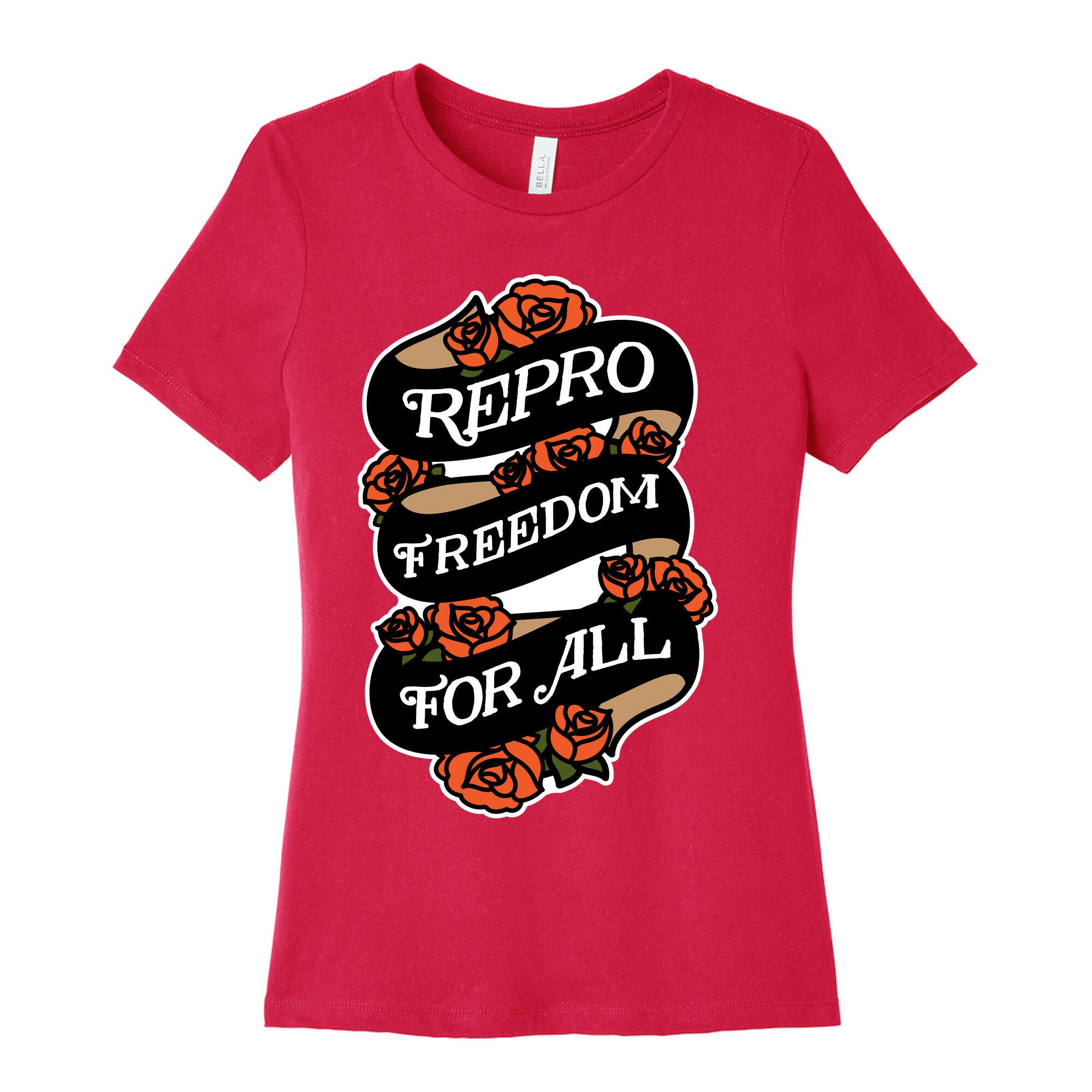 Repro Freedom For All Roses and Ribbon Women's Cotton Tee
