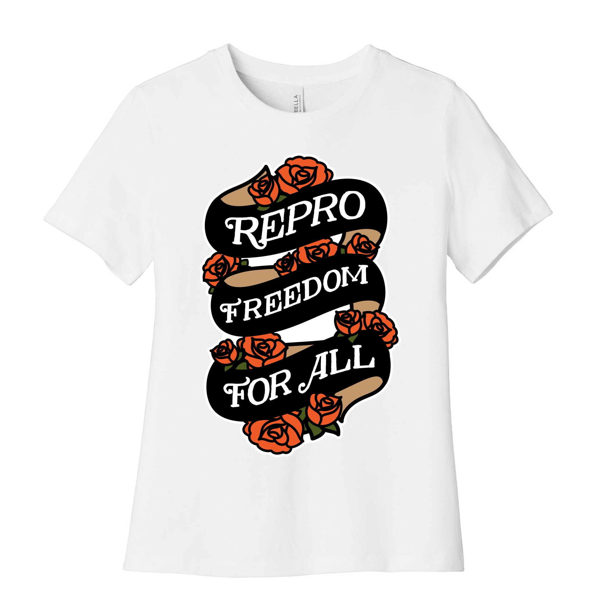 Repro Freedom For All Roses and Ribbon Women's Cotton Tee