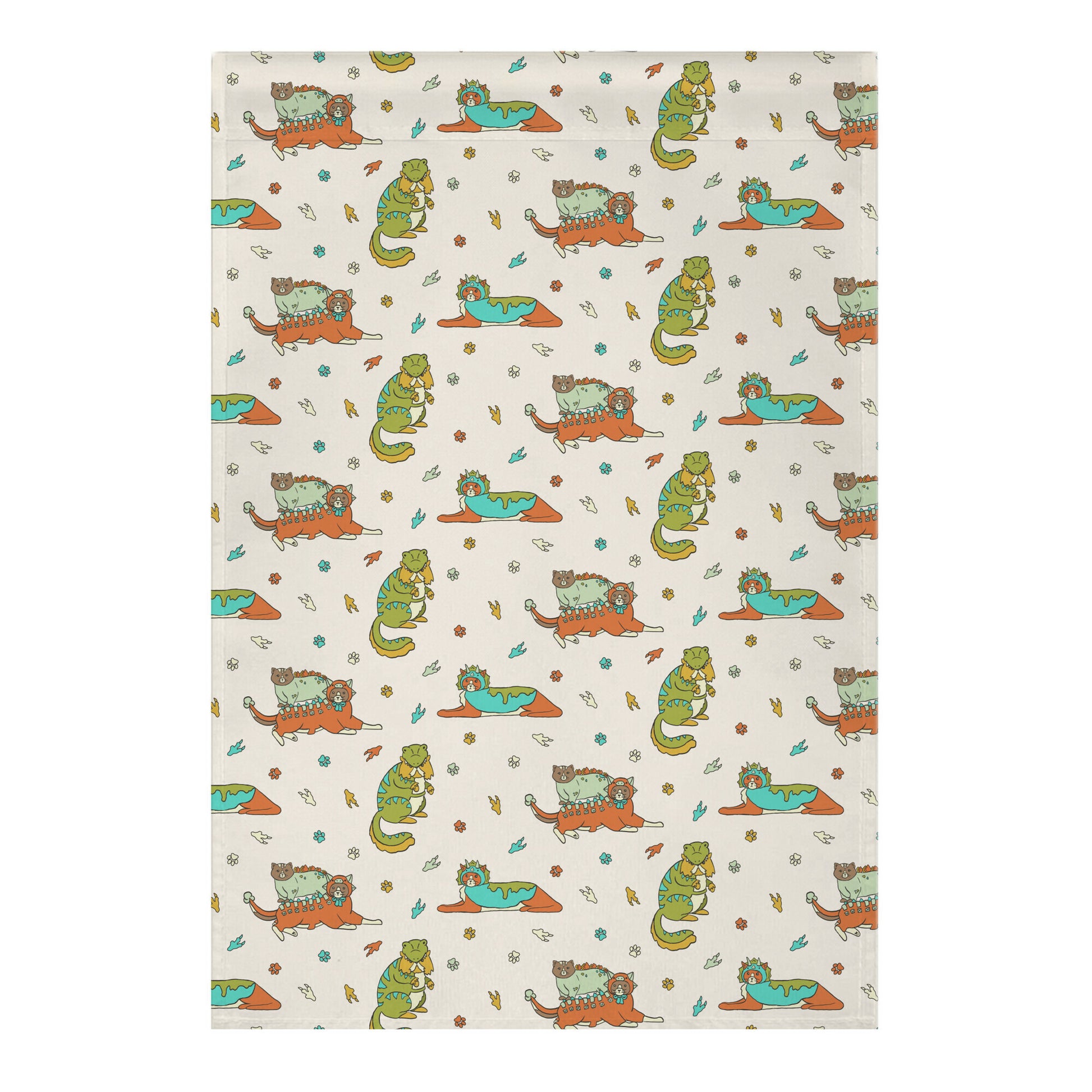Cats Wearing Dinosaur Costumes Garden Flag