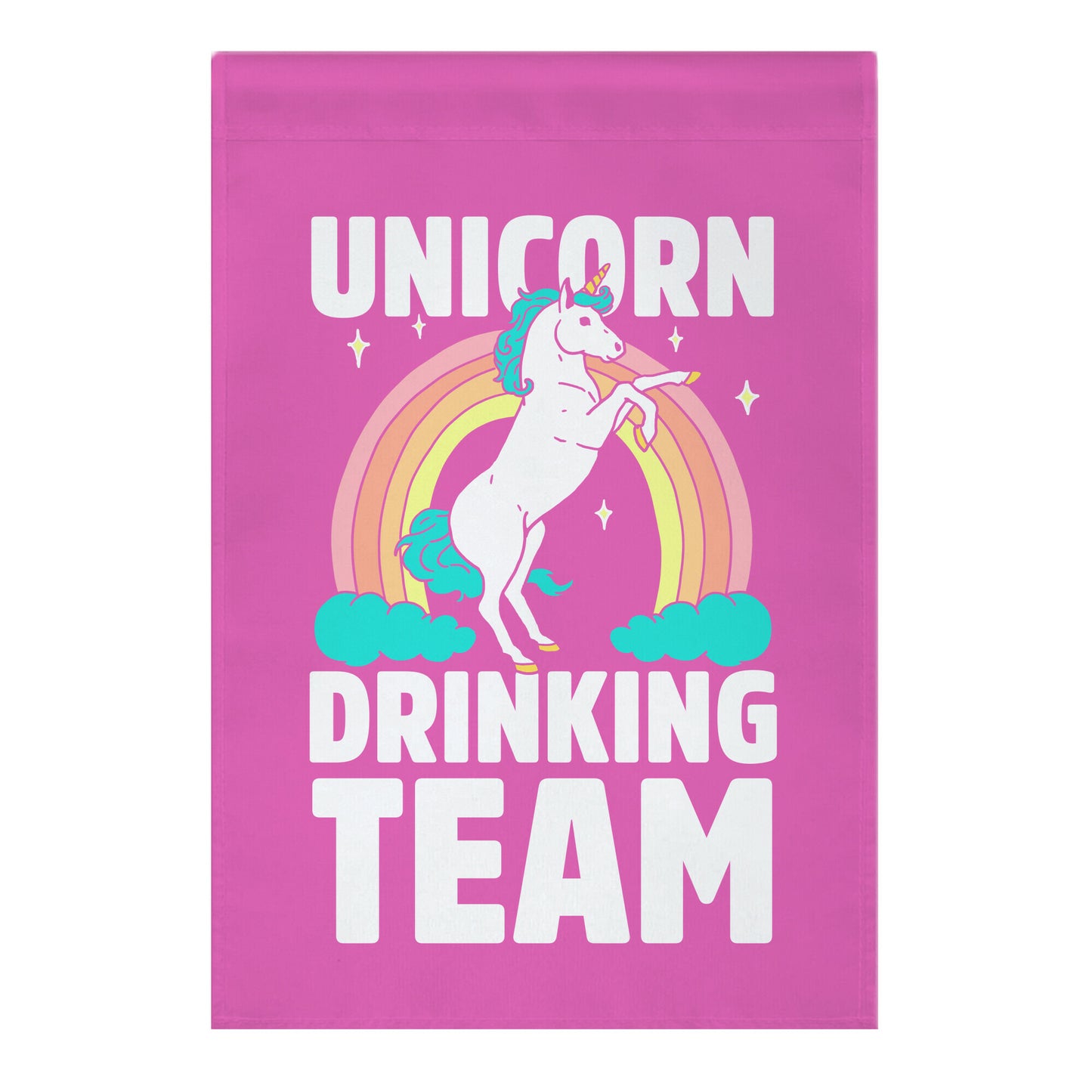 Unicorn Drinking Team Garden Flag